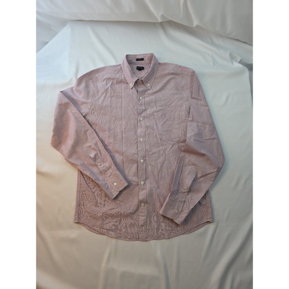 J.CREW Other - J. Crew Shirt Men's Large Slim Long Sleeve Pink Red Preppy 100% Cotton White Dot